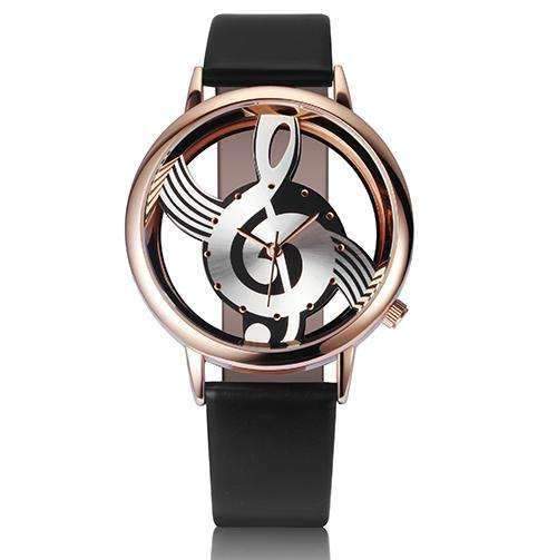 Hollow Musical Note Leather Watch - Zodeys