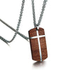 Vintage Rosewood Cross Dog Tag Necklace - Zodeys