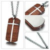 Vintage Rosewood Cross Dog Tag Necklace - Zodeys