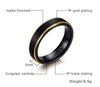Gold Plated Black Tungsten Carbide Ring - Zodeys