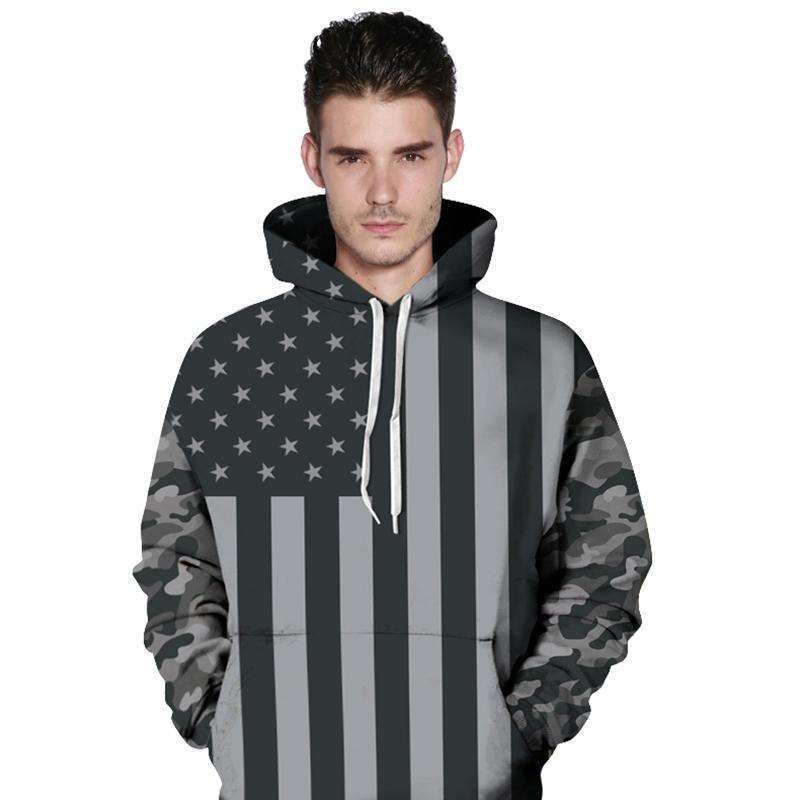 Tinted USA Flag Hooded Sweatshirt - Zodeys