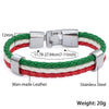 Italian Flag Leather Unisex Bracelet - Zodeys