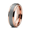 Stepped & Beveled Rose Gold Tungsten Ring