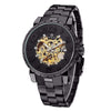 Onyx Gold Mechanical Skeleton Watch - Zodeys