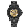 Onyx Gold Mechanical Skeleton Watch - Zodeys
