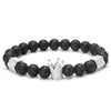 Yayo Kingpin Matte Onyx Rhinestone Paved Crown Bracelet - Zodeys