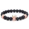 Yayo Kingpin Matte Onyx Rhinestone Paved Crown Bracelet - Zodeys