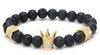 Yayo Kingpin Matte Onyx Rhinestone Paved Crown Bracelet - Zodeys