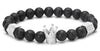 Yayo Kingpin Matte Onyx Rhinestone Paved Crown Bracelet - Zodeys