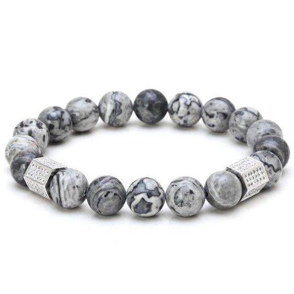 Marble Haze Natural Stone Beaded Bracelet - Zodeys