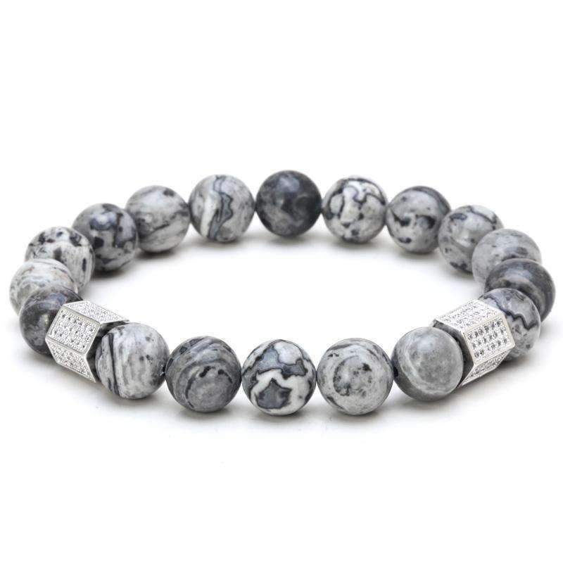 Marble Haze Natural Stone Beaded Bracelet - Zodeys