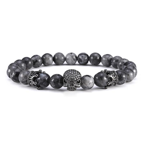 Labradorite Exodus Skull Beaded Bracelet - Zodeys