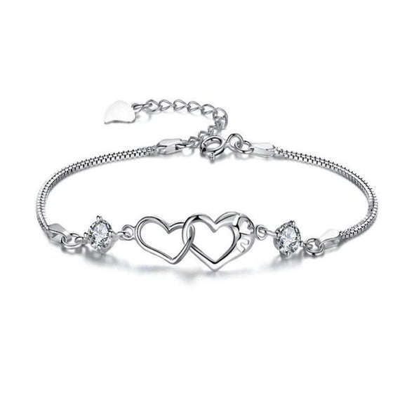 Heart Shaped Antique Silver Bracelet - Zodeys