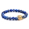 Blue Turquoise Tiger Headed Beaded Bracelet - Zodeys
