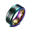 Rainbow Carbon Fiber Tungsten Carbide Band - Zodeys