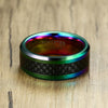 Rainbow Carbon Fiber Tungsten Carbide Band - Zodeys