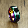 Rainbow Carbon Fiber Tungsten Carbide Band - Zodeys