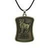Vintage Bronze Zodiac Sign Pendant Necklace - Zodeys