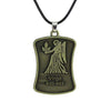 Vintage Bronze Zodiac Sign Pendant Necklace - Zodeys