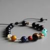 Nine Planet Guardian Star Natural Stone Bead Bracelet
