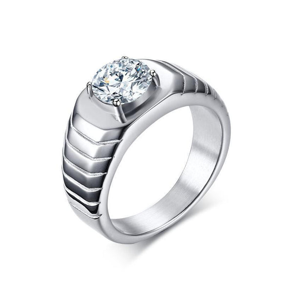 Arctic Sunrise Classic Rhinestone Silver Ring - Zodeys