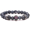 Apokalypz Spartan Warrior Blue Sodalite Beaded Bracelet - Zodeys