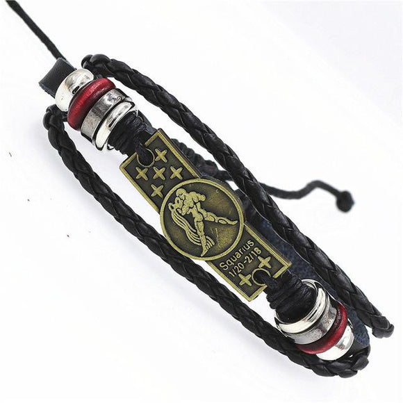 Veneno Zodiac Sign Leather Bracelet - Zodeys