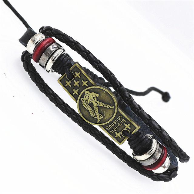 Veneno Zodiac Sign Leather Bracelet - Zodeys