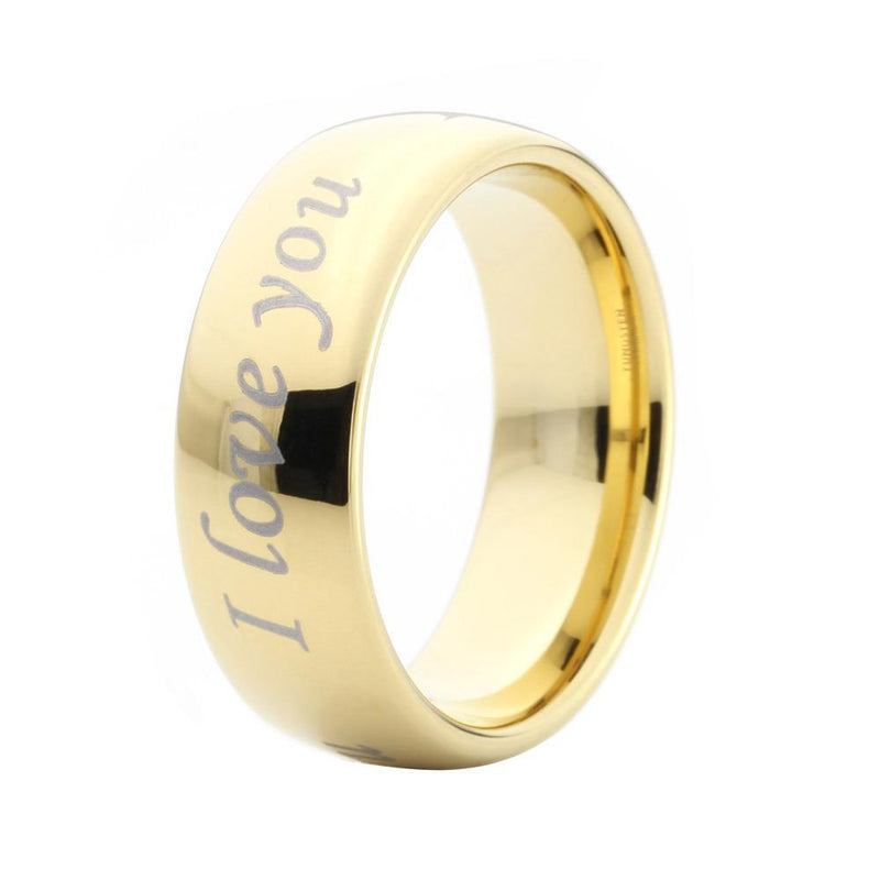 High Polish 'I Love You' Tungsten Bands - Zodeys