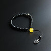 Black Stone & White Copper Om Mani Padme Hum Charm Bracelet - Zodeys