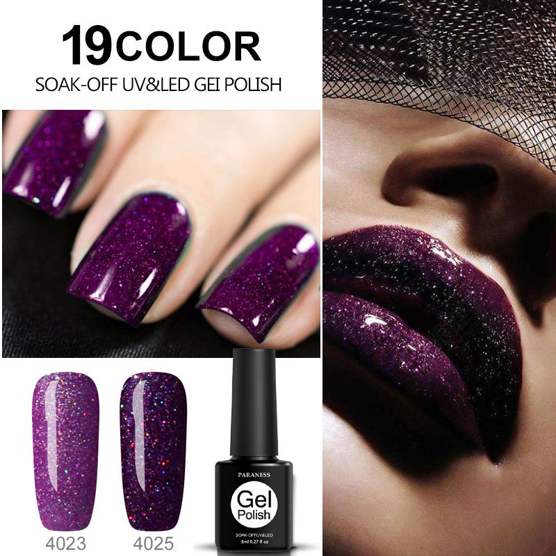 Paraness 8ml Long Lasting Starry Sky Lacquer Gel Varnish Soak Off UV Gel Nail Polish UV LED Lamp Color Neon Gel Varnish - Zodeys