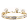 Women's Rhinestone Paved Gold Cuff Bangle Bracelet - Zodeys