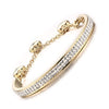 Women's Rhinestone Paved Gold Cuff Bangle Bracelet - Zodeys