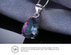 925 Sterling Silver 4ct Rainbow Fire Mystic Topaz Pendant Necklace - Zodeys