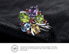 Peruvian Flower 3.1ct Amethyst & Garnet Topaz Silver Ring - Zodeys