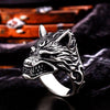 Stainless Steel Wolf Head Ring