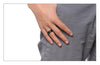 Blue Carbon Fiber Grooved Matte Finished Tungsten Ring - Zodeys