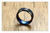 Blue Carbon Fiber Grooved Matte Finished Tungsten Ring - Zodeys