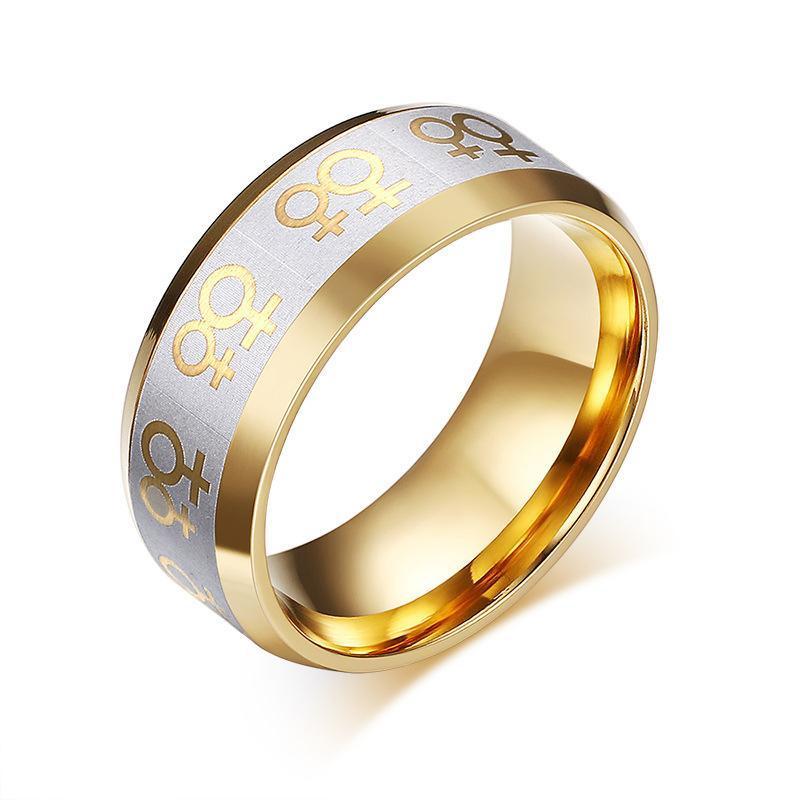 Female Couple Premium Steel Ring - Zodeys