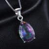 925 Sterling Silver 4ct Rainbow Fire Mystic Topaz Pendant Necklace - Zodeys