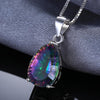 925 Sterling Silver 4ct Rainbow Fire Mystic Topaz Pendant Necklace - Zodeys