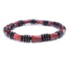 Red Bamboo Wood Beaded Stretch Bracelet
