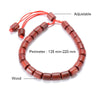 Handmade Red Sandalwood Beads Adjustable Mala Rope Bracelet - Zodeys