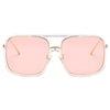 Clear Pink Oversized Square Sunglasses - Zodeys