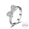 Rhinestone Bow 925 Sterling Silver Ring