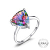 Triangle Concave Cut Rainbow Fire Mystic Topaz Silver Ring - Zodeys