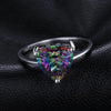 Triangle Concave Cut Rainbow Fire Mystic Topaz Silver Ring - Zodeys