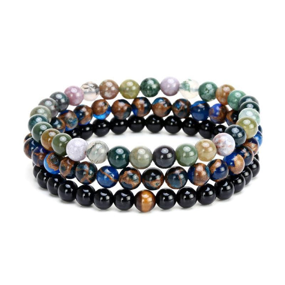 Fumatore Black Hematite Stone Beaded Bracelet - Zodeys