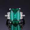 5.9ct Sterling Silver Emerald Cocktail Ring - Zodeys