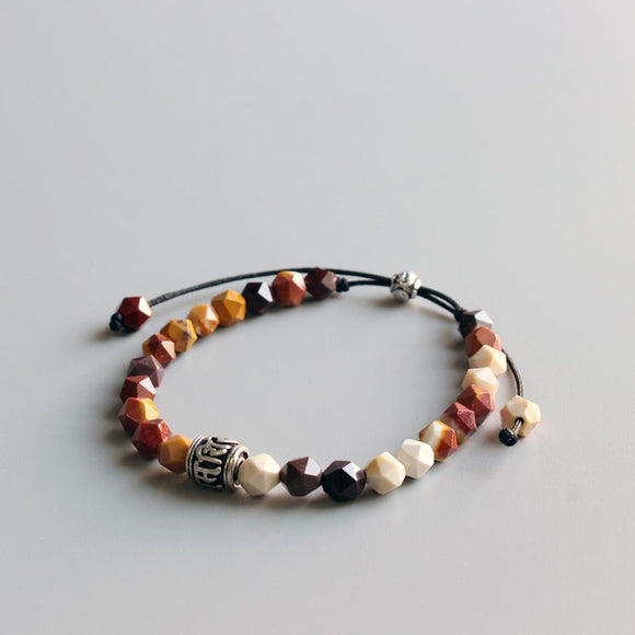 Carved Natural Stone Beaded Bracelet - Zodeys